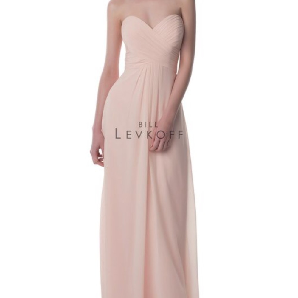 Bill levkoff pedal pink bridesmaid dress s#976